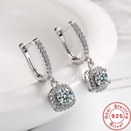 2CT Moissanite Huggie Hoop Dangle Earrings