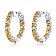 Natural Citrine Sterling Silver Earrings - 5 Carats | Genuine Gemstone