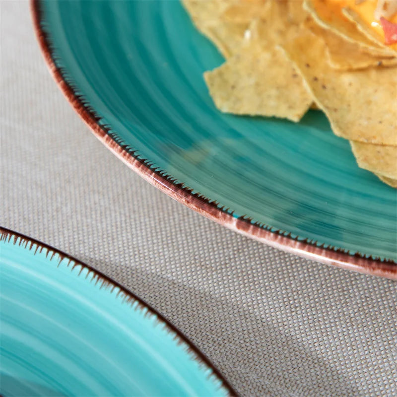 16-Piece Porcelain Dinnerware Set – Vintage Ceramic Plates, Bowls & Mugs