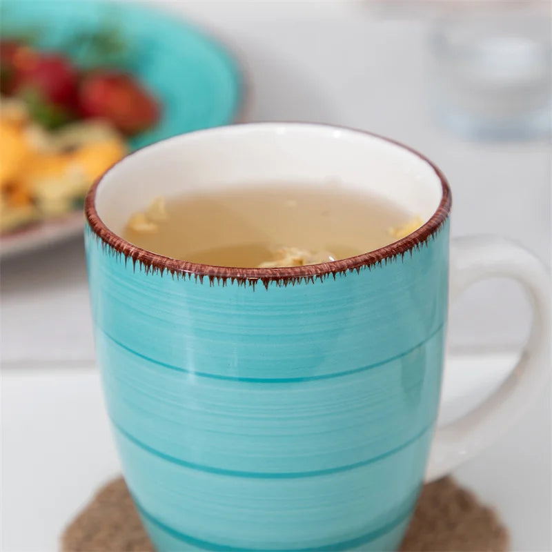 16-Piece Porcelain Dinnerware Set – Vintage Ceramic Plates, Bowls & Mugs