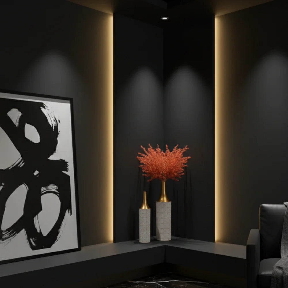 Set of 3 Glazed Metal Floor Vases – Elegant Tall Decorative Vase Set for Living Room, Entryway & Wedding Gift