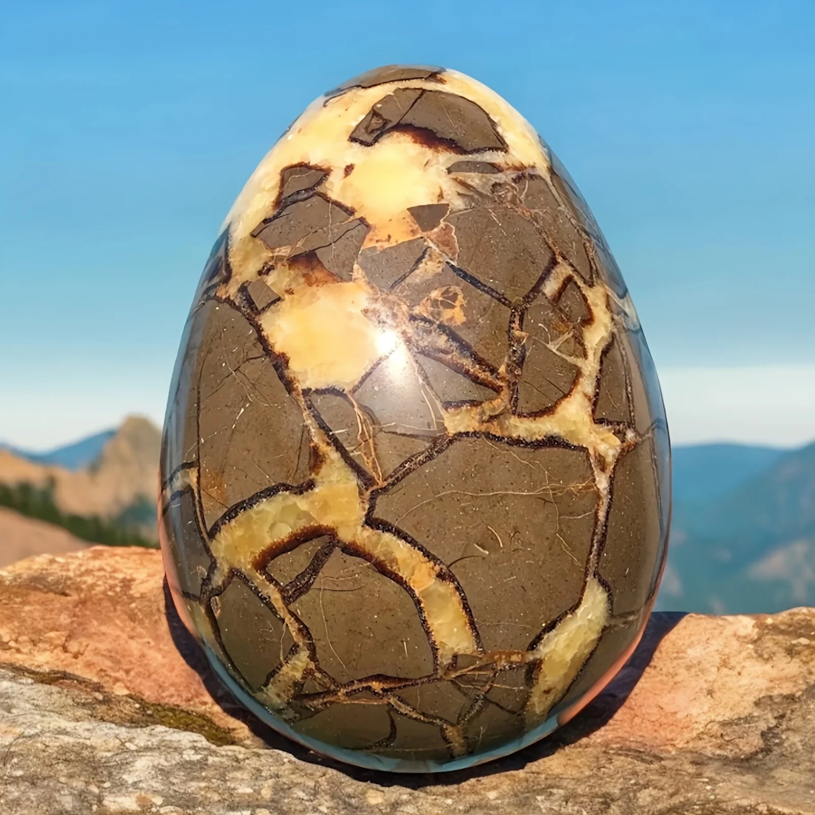 1pc, 12 kg Natural Septarian Crystal Egg - Eye Catching Home Decor