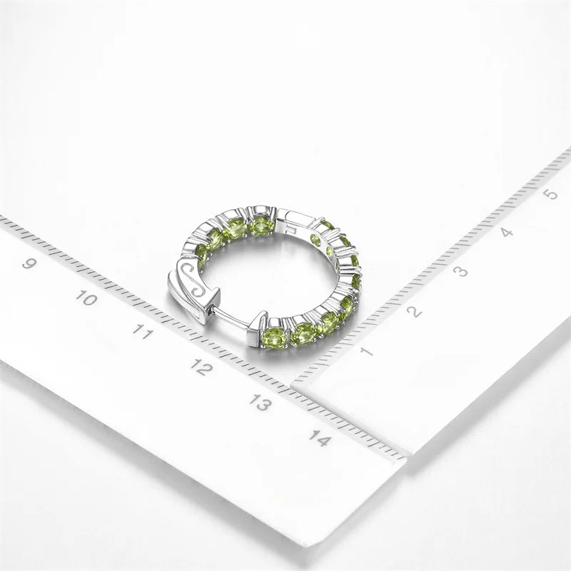 Natural Peridot Sterling Silver Earrings - 5 Carats | Genuine Gemstone