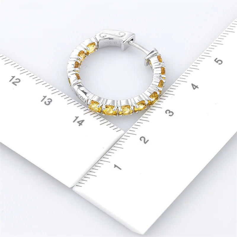 Natural Citrine Sterling Silver Earrings - 5 Carats | Genuine Gemstone