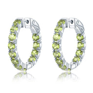 Natural Peridot Sterling Silver Earrings - 5 Carats | Genuine Gemstone