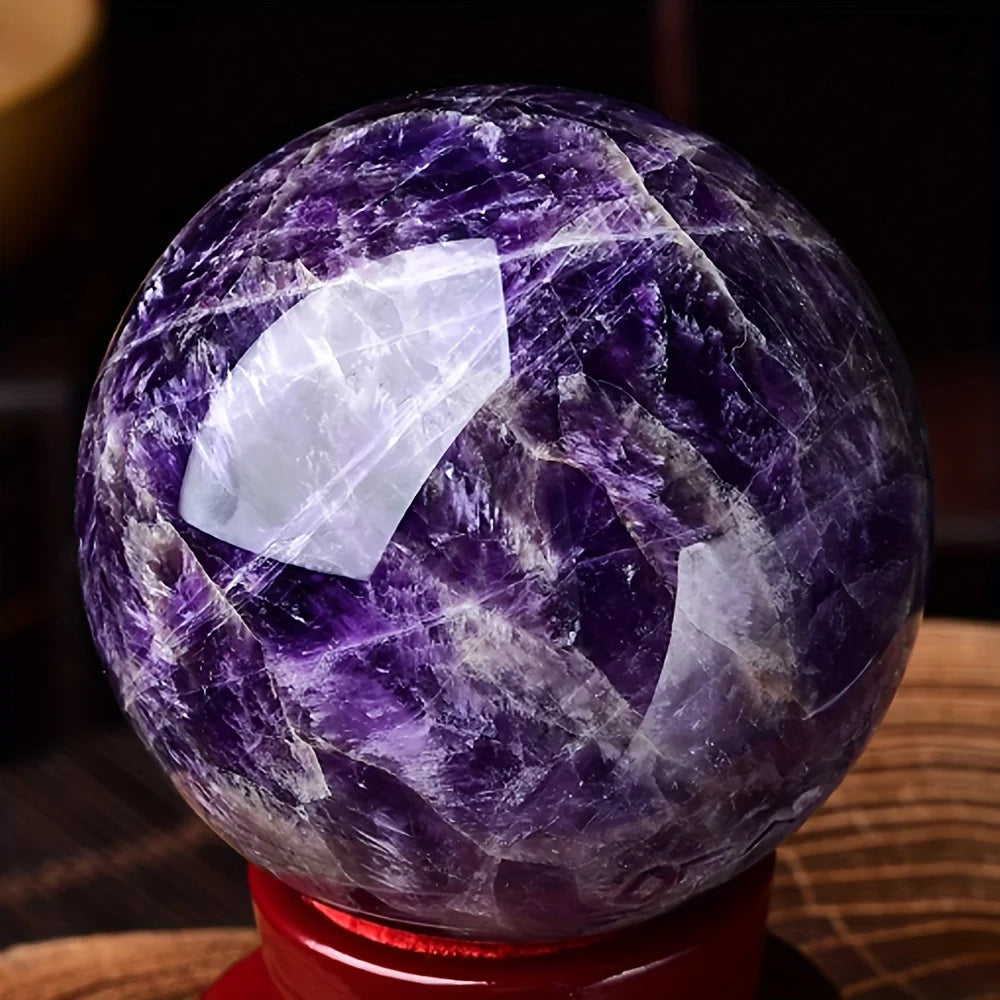 6.5-7cm Dream Amethyst Crystal Ball - Polished Room Decor - Healing Stone for Peaceful Energy
