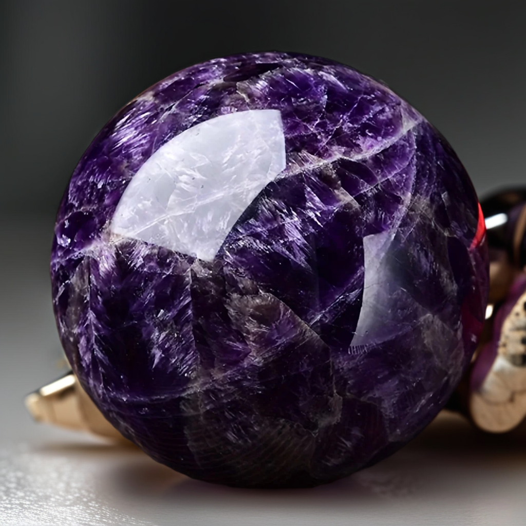 6.5-7cm Dream Amethyst Crystal Ball - Polished Room Decor - Healing Stone for Peaceful Energy