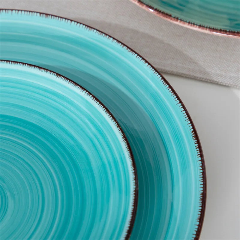 16-Piece Porcelain Dinnerware Set – Vintage Ceramic Plates, Bowls & Mugs